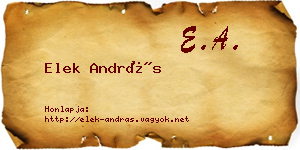 Elek András névjegykártya